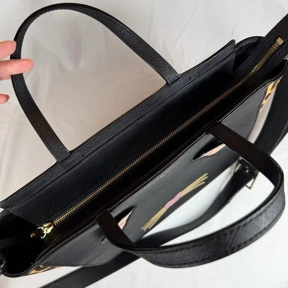 Kate‎ Spade Run Wild Leopard Hayden Cat Purse Bag Dani Brighton Black Cat Wallet
